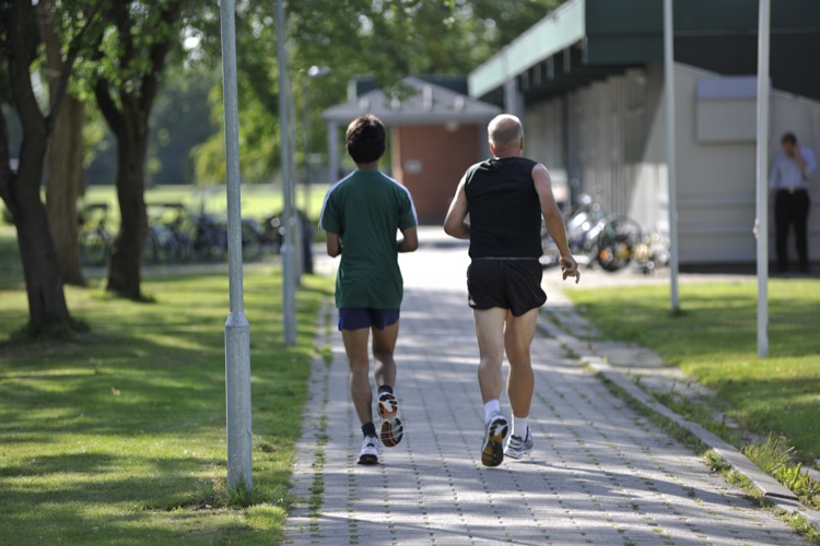 To løbere på en sti